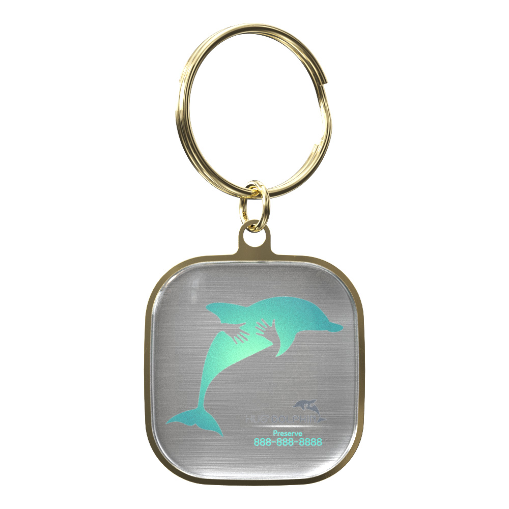 Vibraprint® Bright Gold Keytag (1-3/8") 3