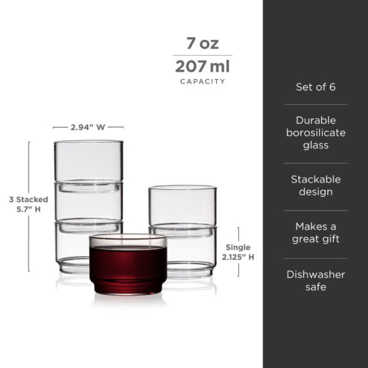 Viski® Raye Bodega Glasses, set of 6 2