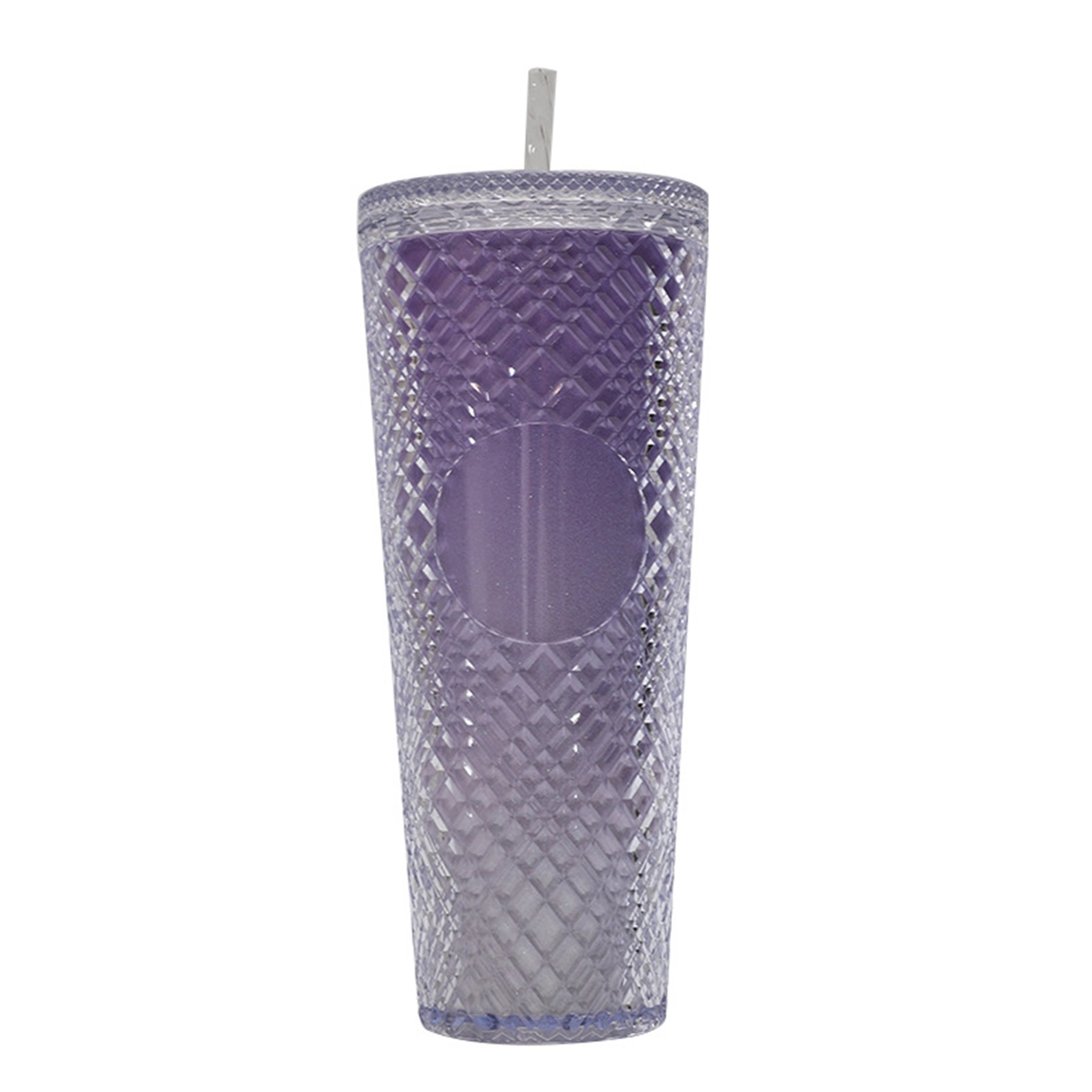 24 Oz. Plastic Double Wall Coffee Tumbler with Straw 3