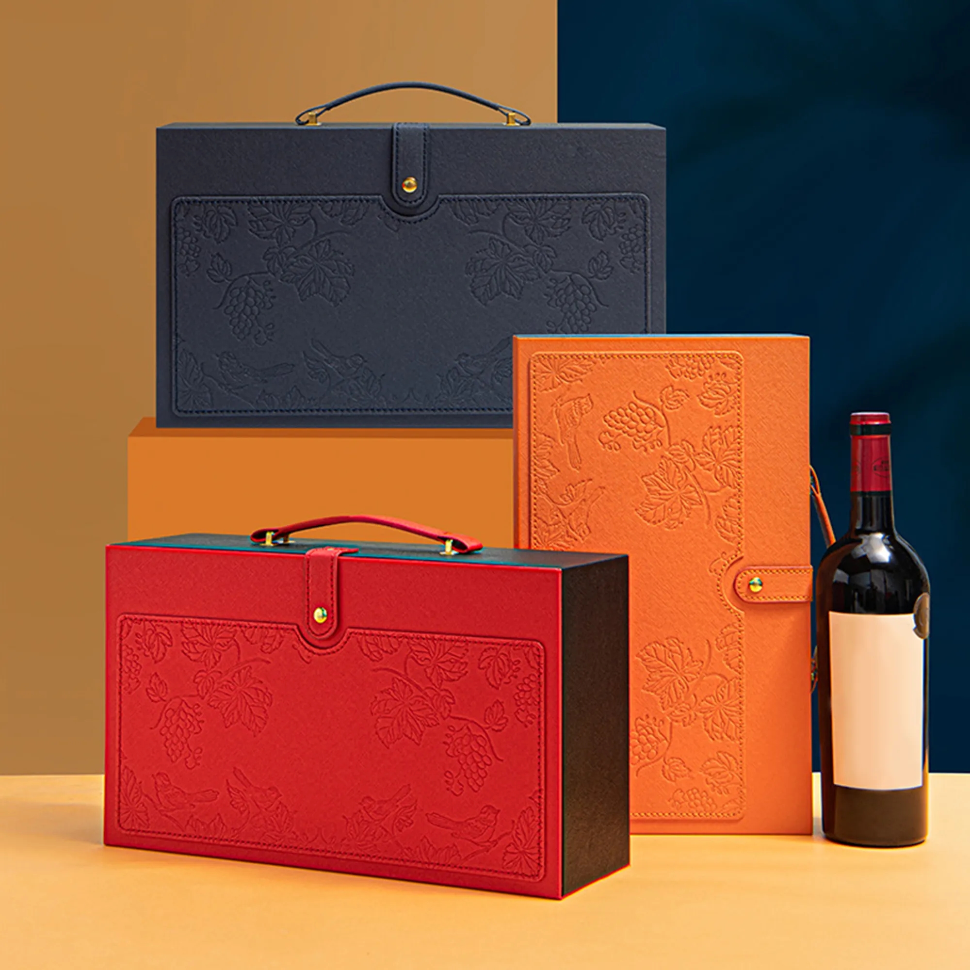 Elegant Dual Bottle Leather Wine Case 8