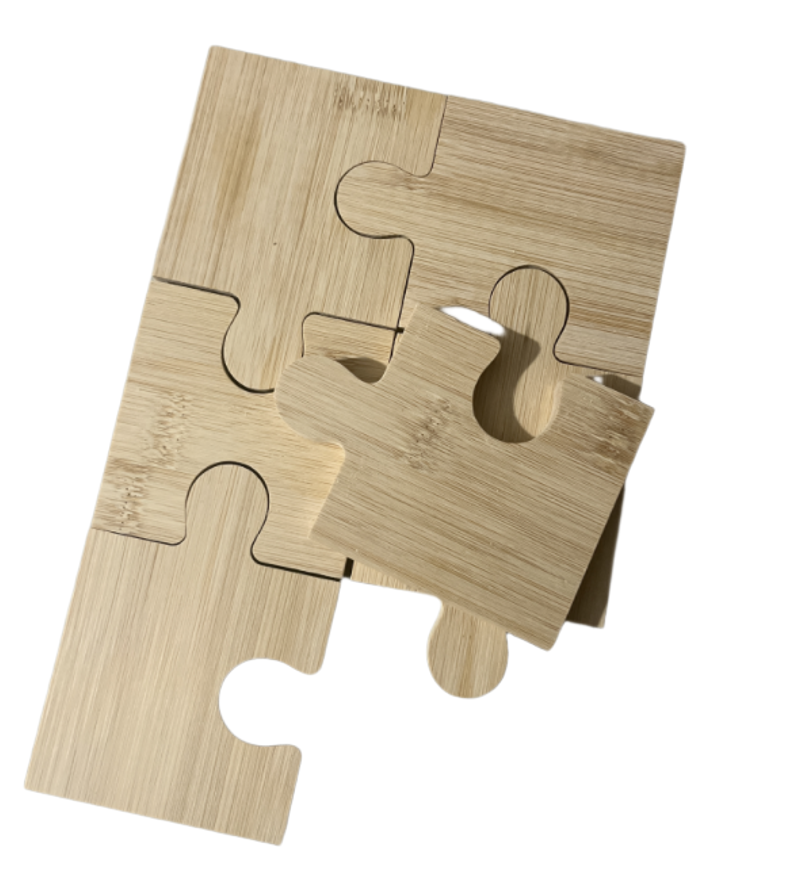 6 Piece Wooden Puzzle Piece Coasters 3