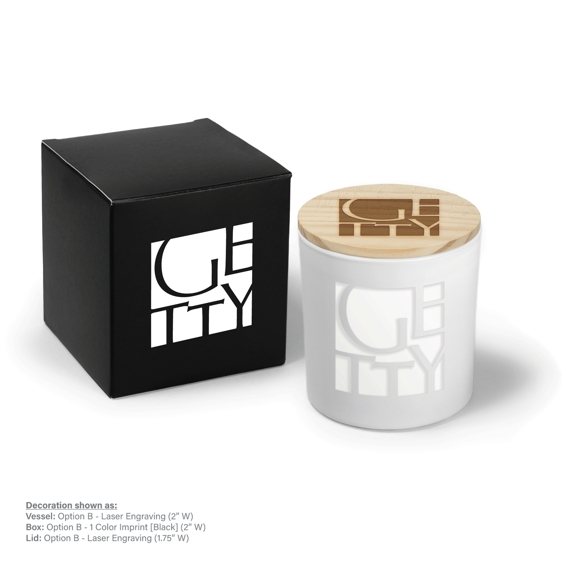 9 oz White Candle with Gift Box Engraved