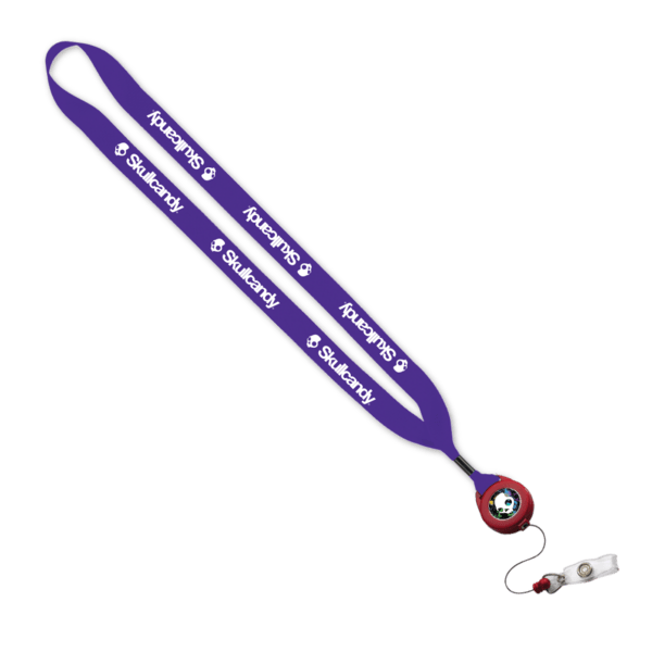 3/4" Polyester Lanyard with Metal Crimp & Retractable Badge Reel 155