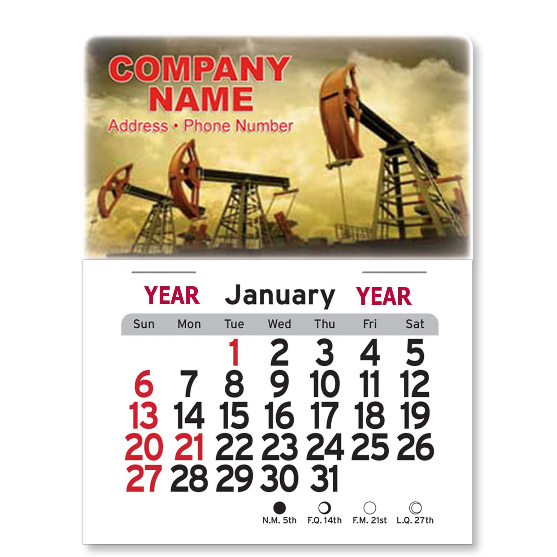 Adhesive Peel-N-Stick® Calendar - Rectangle 44