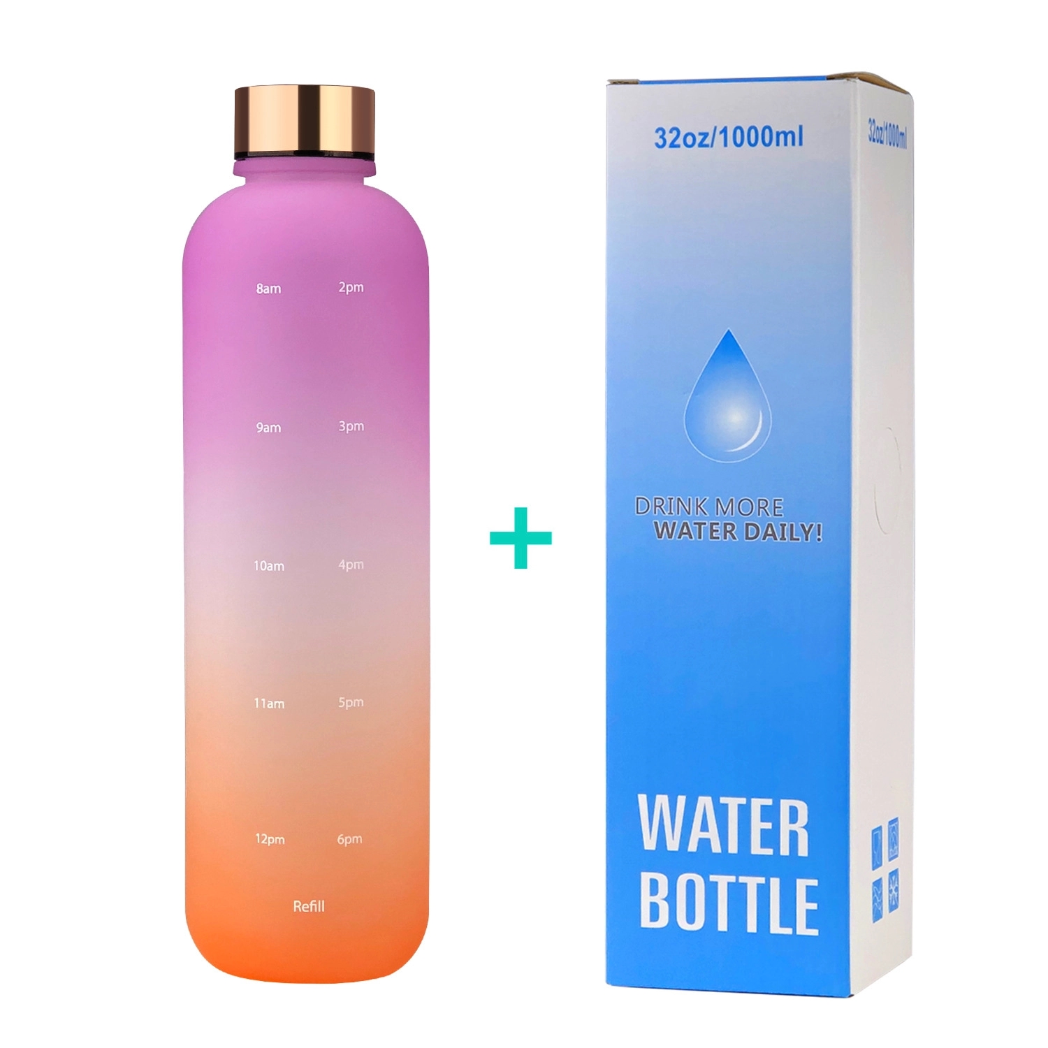 Custom 32 oz Tritan Material Water Bottle with Time Marker 7