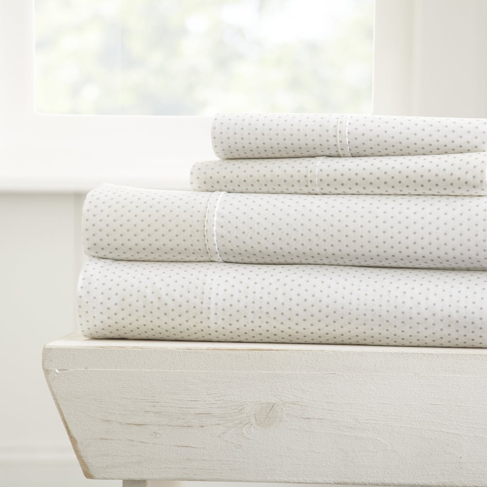 Premium Sheet Sets - Gray Dotted King 4 Piece 2
