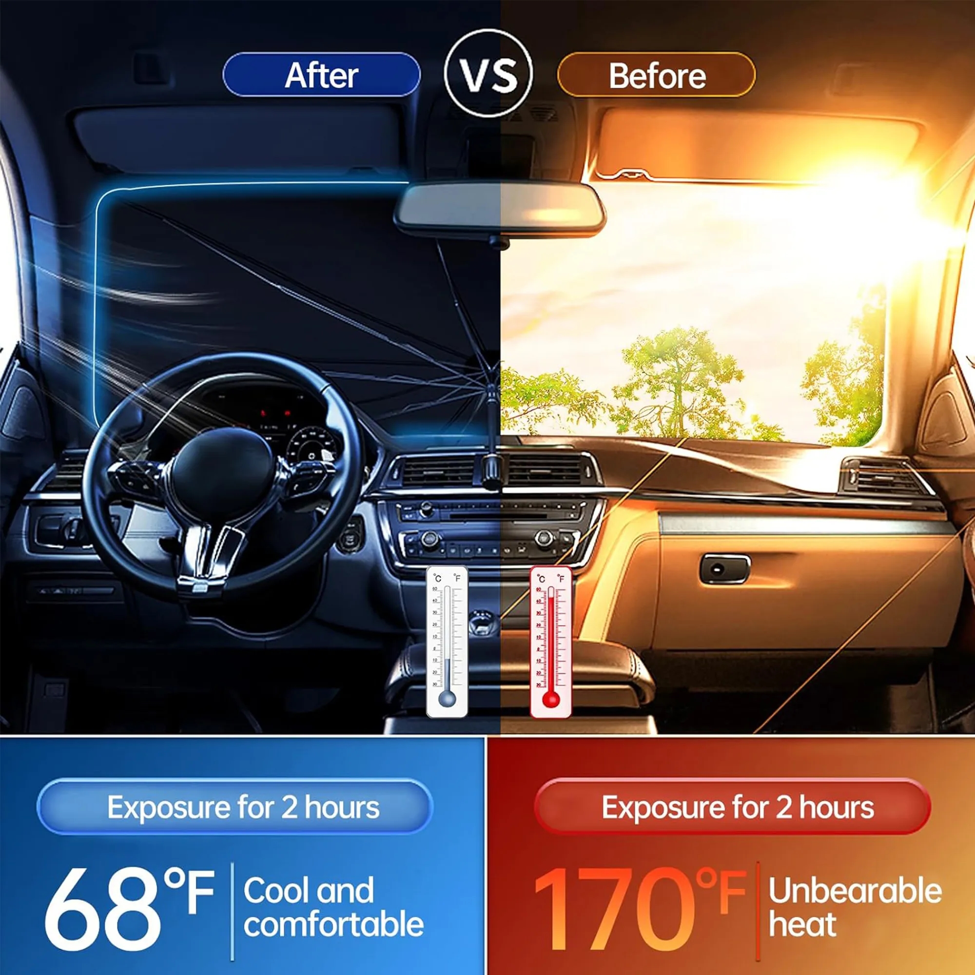 Foldable Car Windshield Sunshade 3