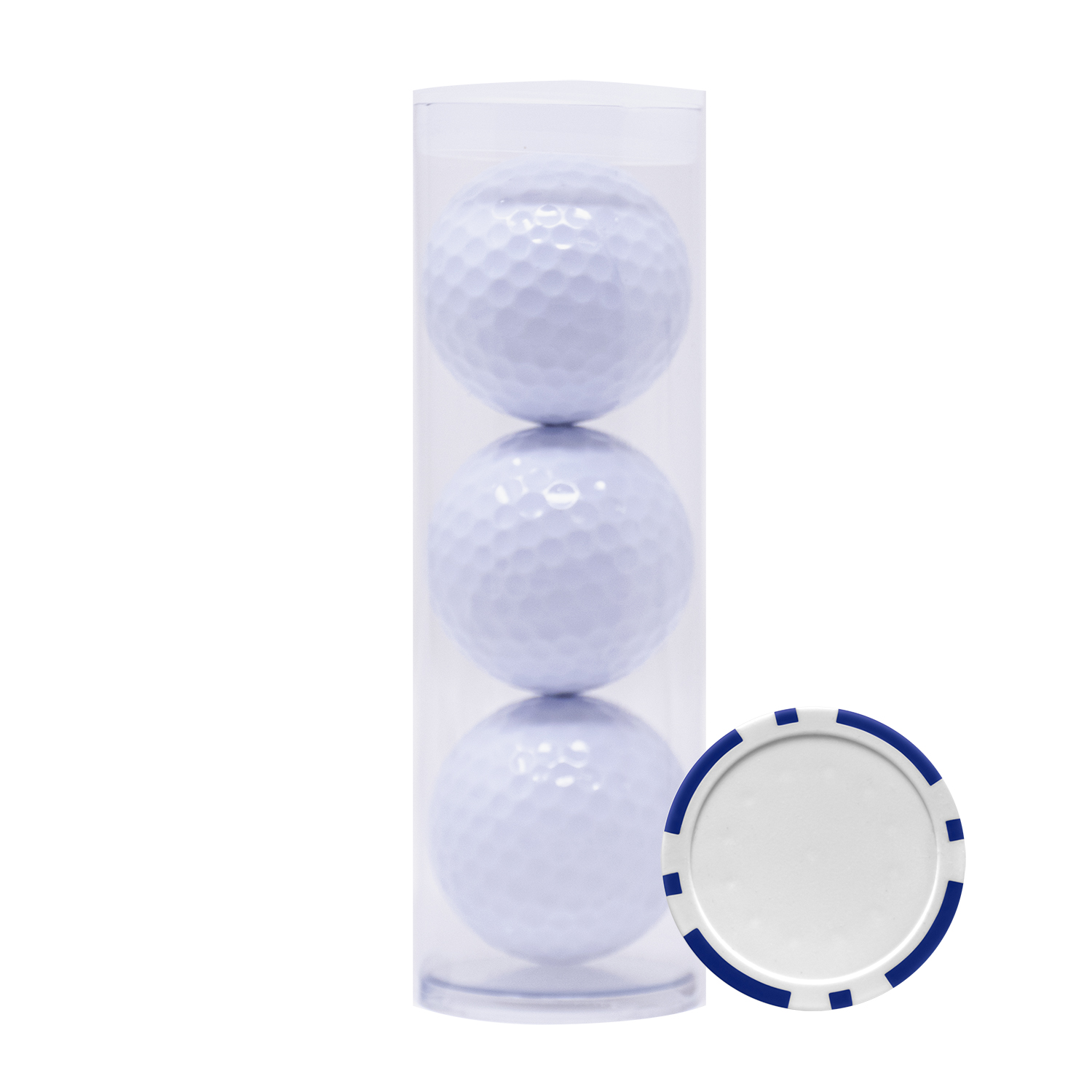 3-Ball Tube w/Poker Chip 3