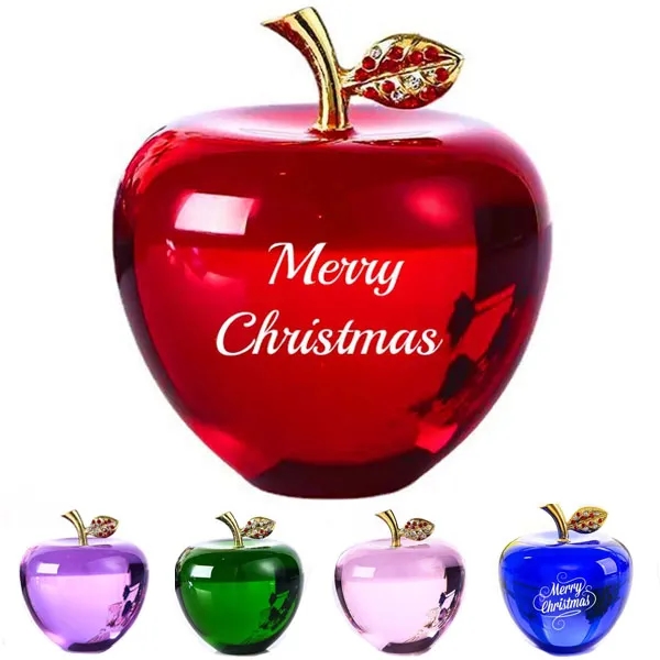 Crystal Glass Red Christmas Apples 9