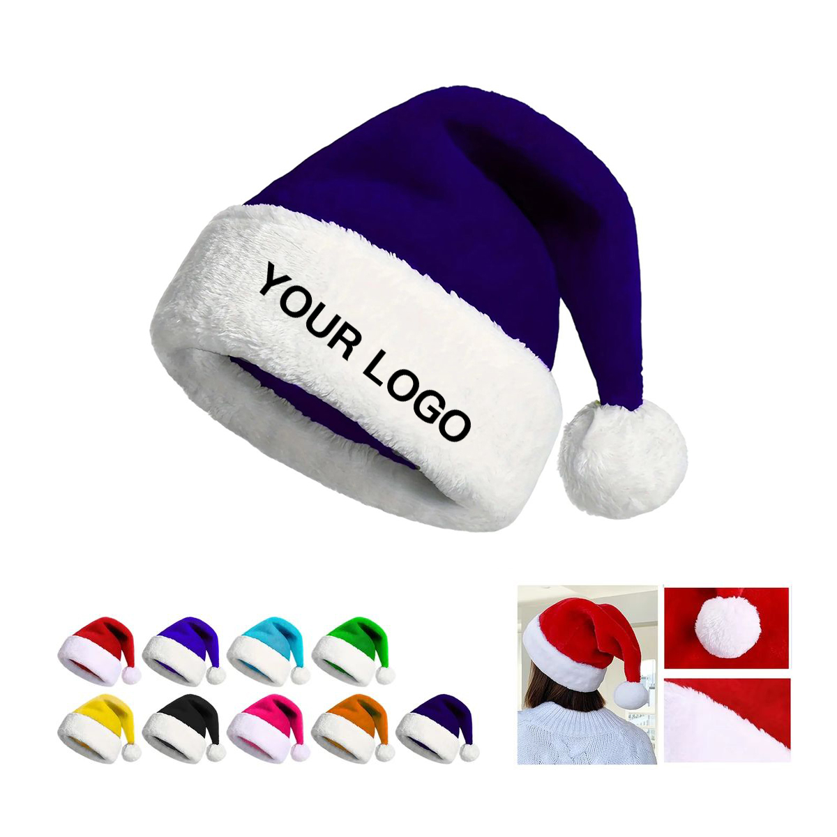 Embroidered Santa Hat for Holiday Events 3