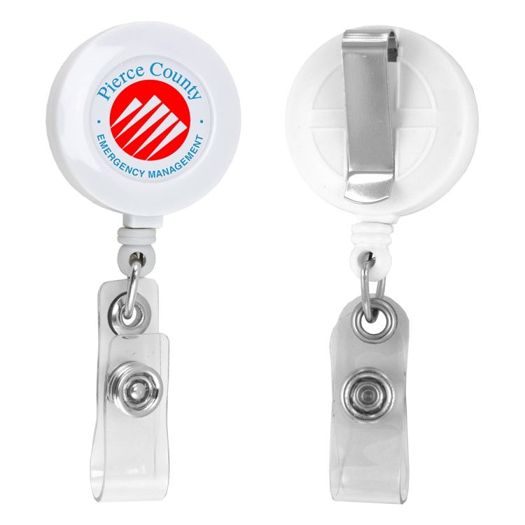 "Lorain VL" 30" Cord Round Retractable Badge Reel and Badge Holder with Metal Slip Clip Attachment 3
