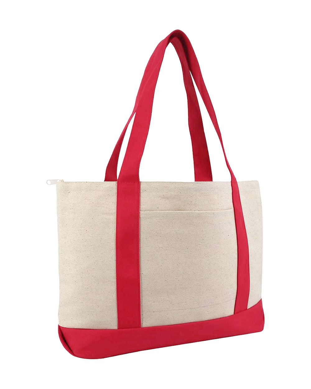 Large Zippered Cotton Canvas Tote - 8862, custom tote bag with logo imprint 3