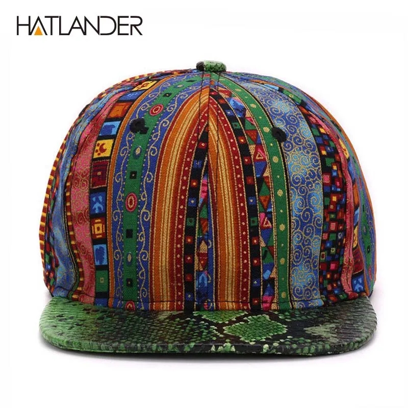Snakeskin Brim Snapback Hat 4