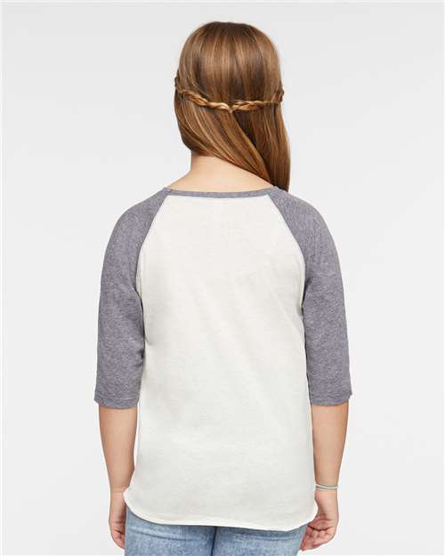Youth Baseball Fine Jersey Three-Quarter Sleeve Tee - 6130 6