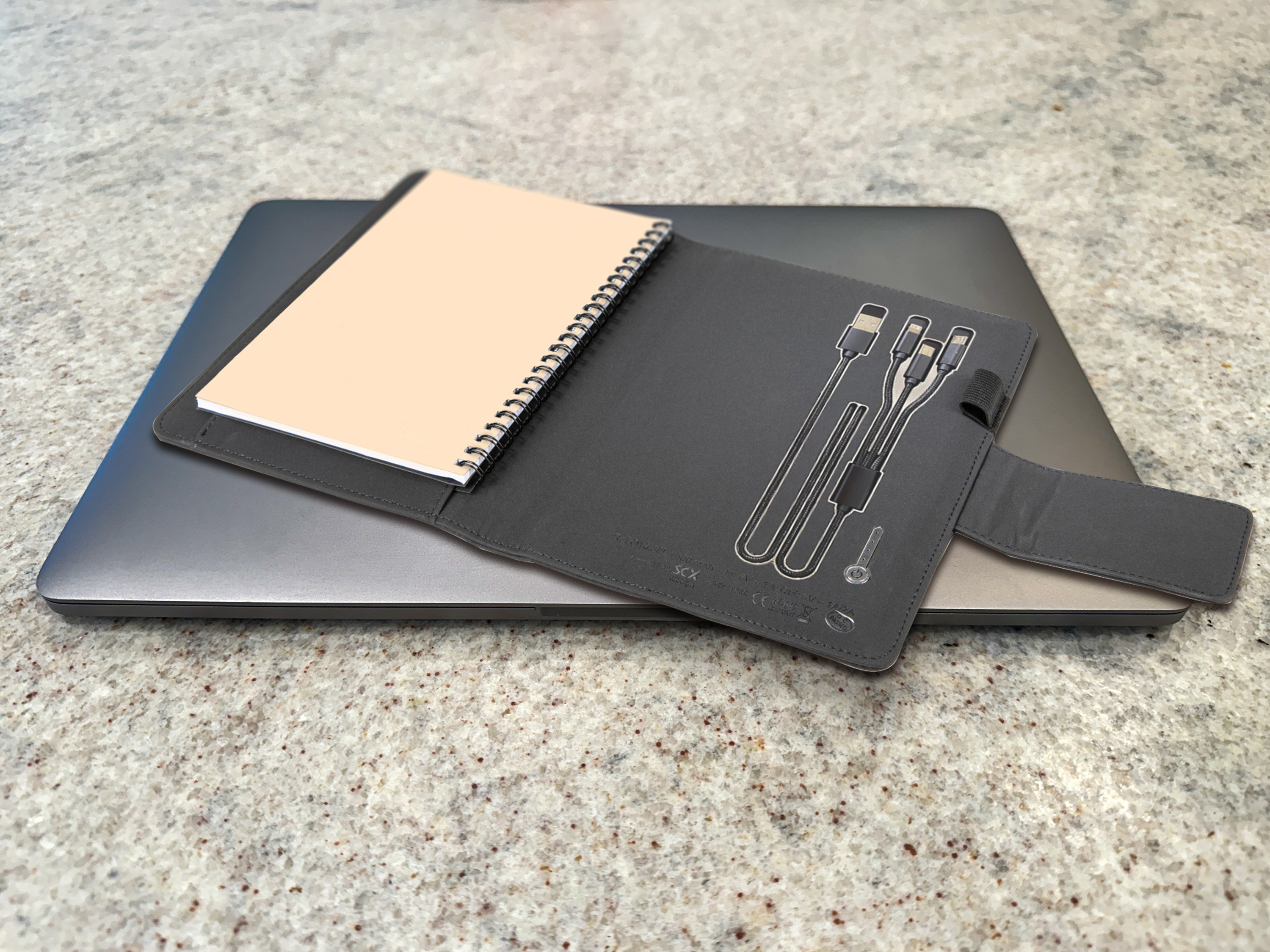 SCX Innovative Design™ Notebook A5 with Power Bank 4000 mAh 18