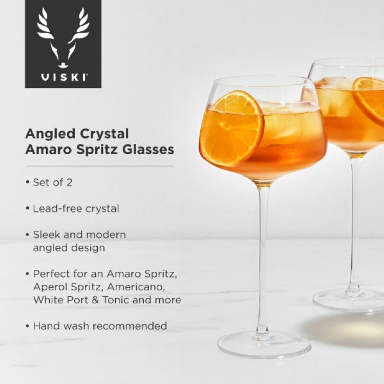 Viski® Angled Crystal Amaro Spritz Glass, set of 2 11