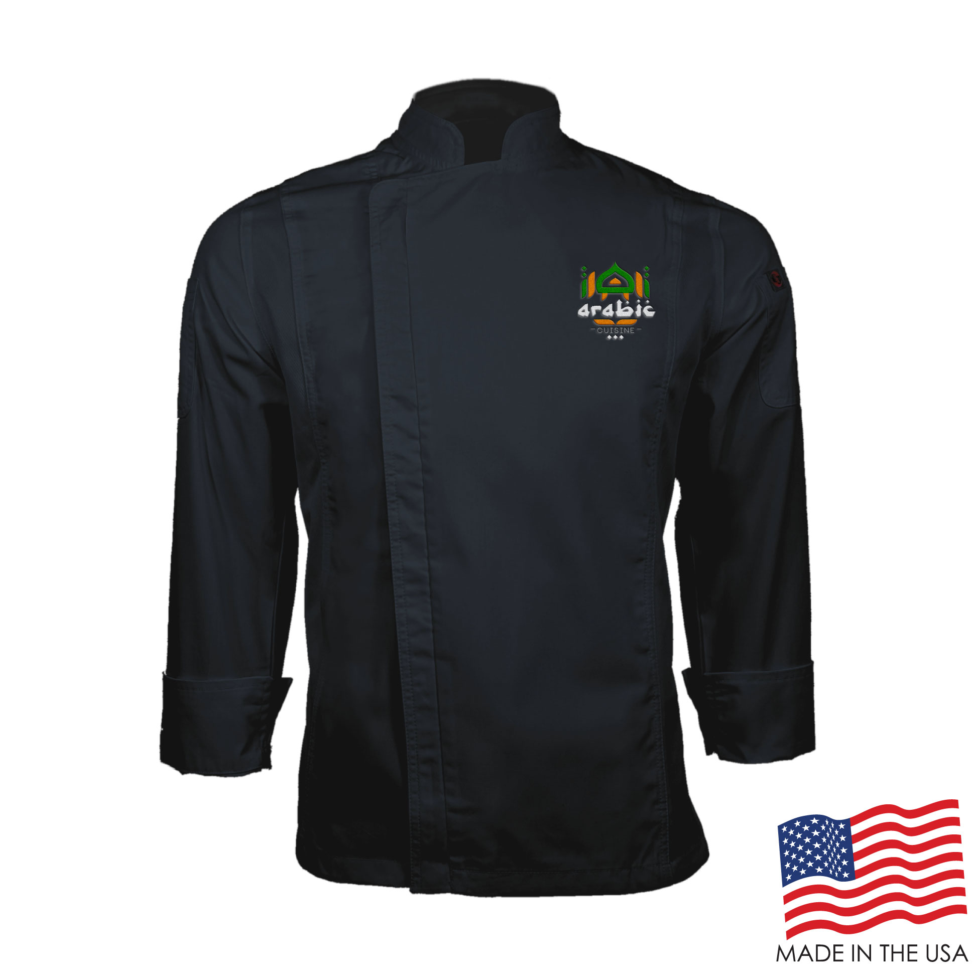 Men's Long Sleeve Modern Chef Coat (EMBROIDERED LOGO) 14