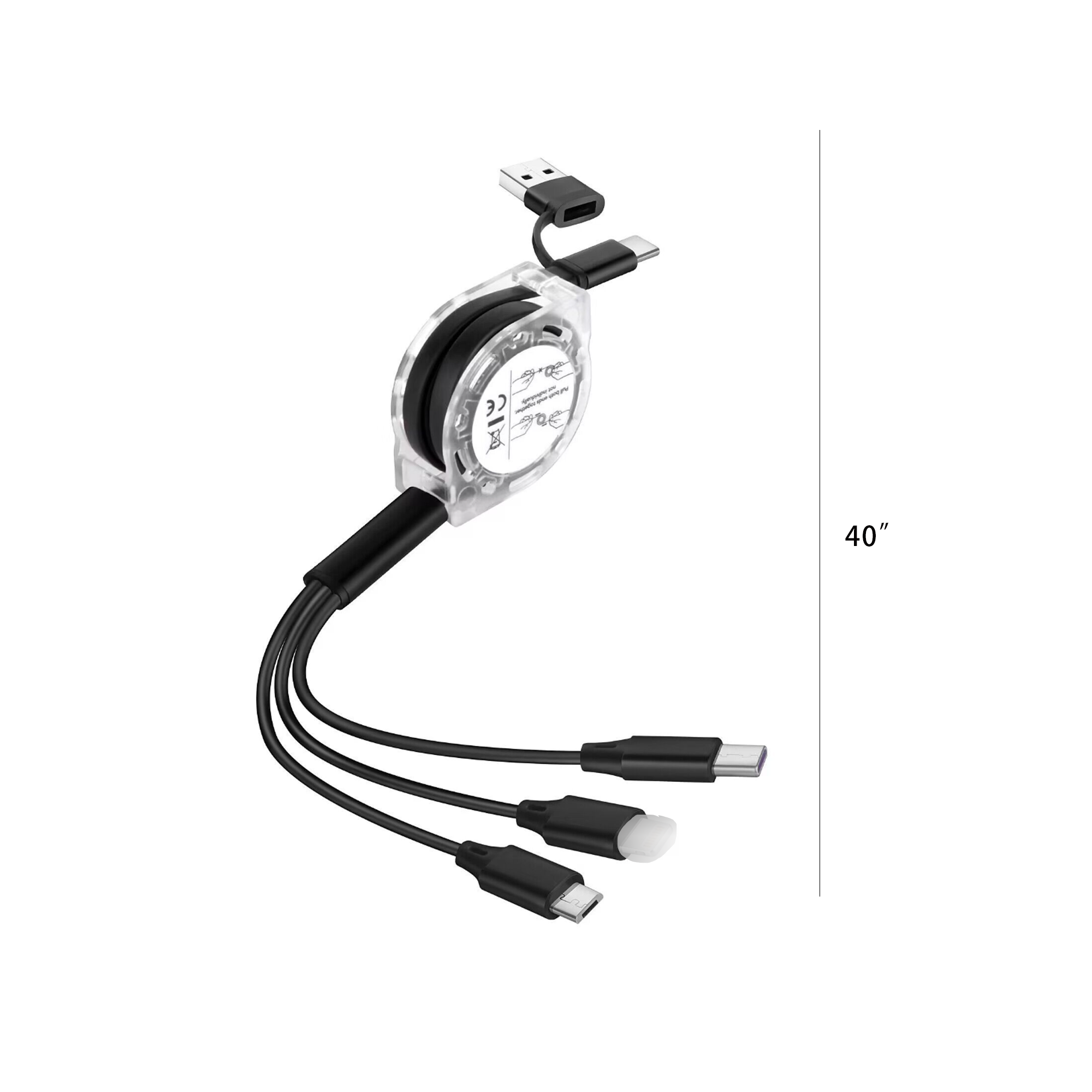 Retractable 3 in 1 Multiple Charging Cable 1