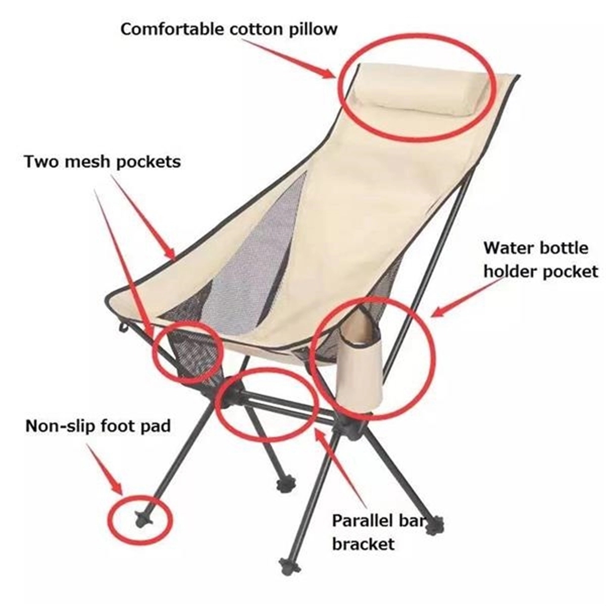 Ultralight High Back Folding Camping Chair 2