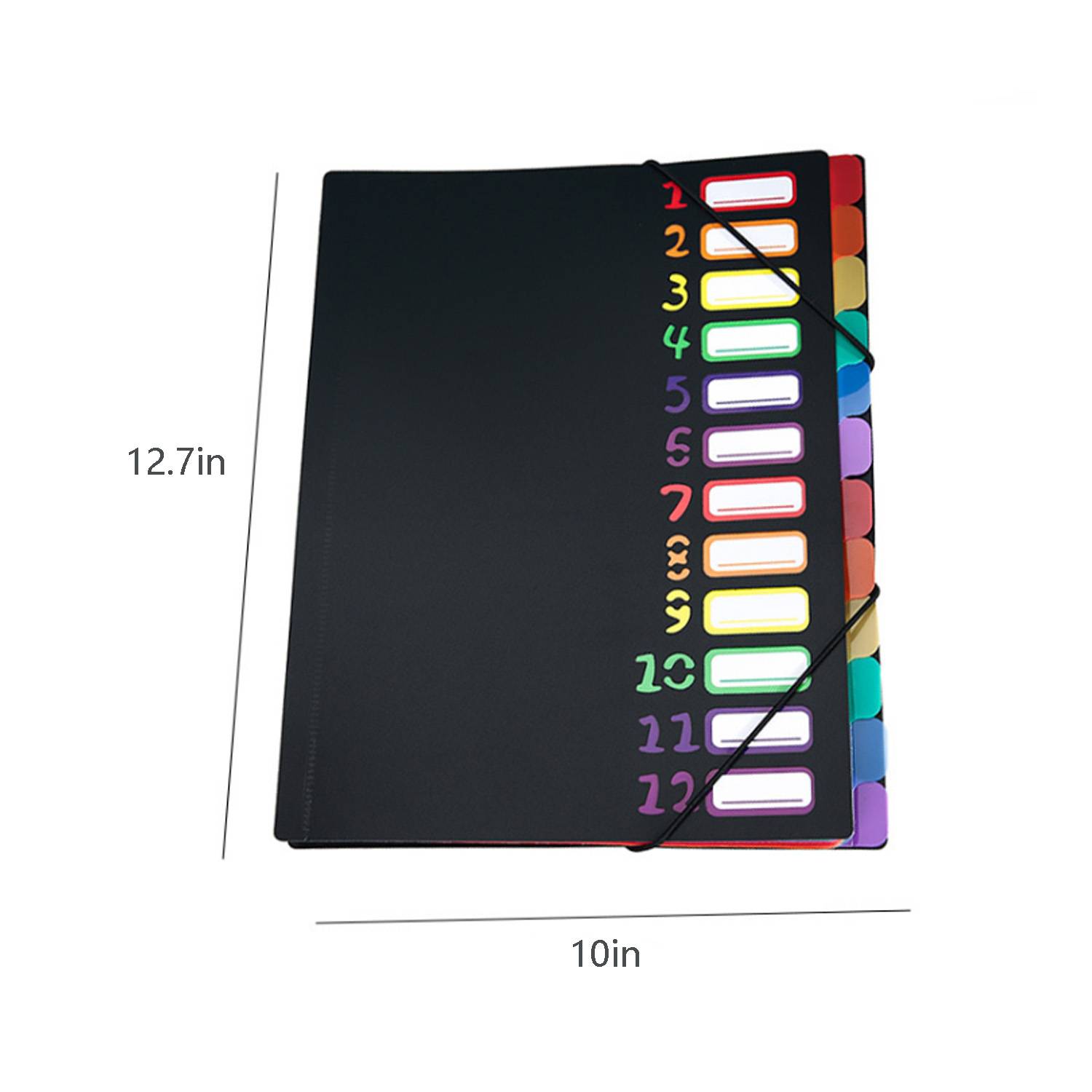 12 Pockets Plastic Expanding File Folder 18