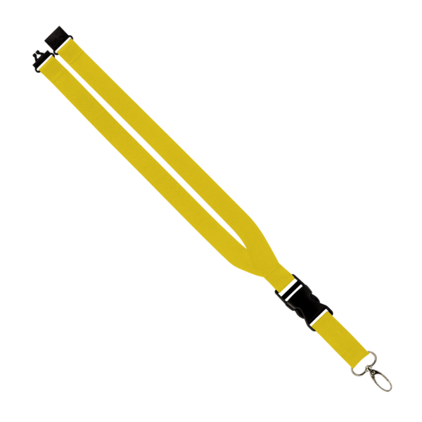 Maverick 1" Polyester Lanyard w/ Slide Buckle Release, Silver Metal Oval & Convenience Release 8