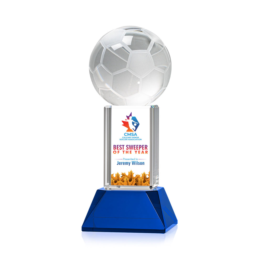 Soccer Ball VividPrint™ Award on Stowe - Blue 4