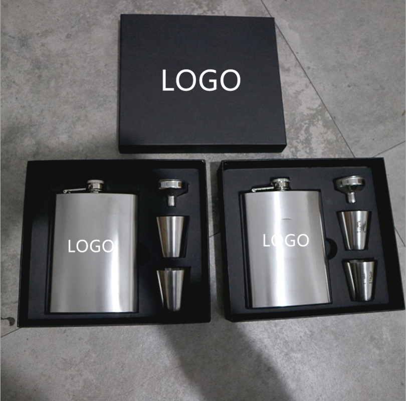 8 oz. Stainless Steel Flask Gift Set 2