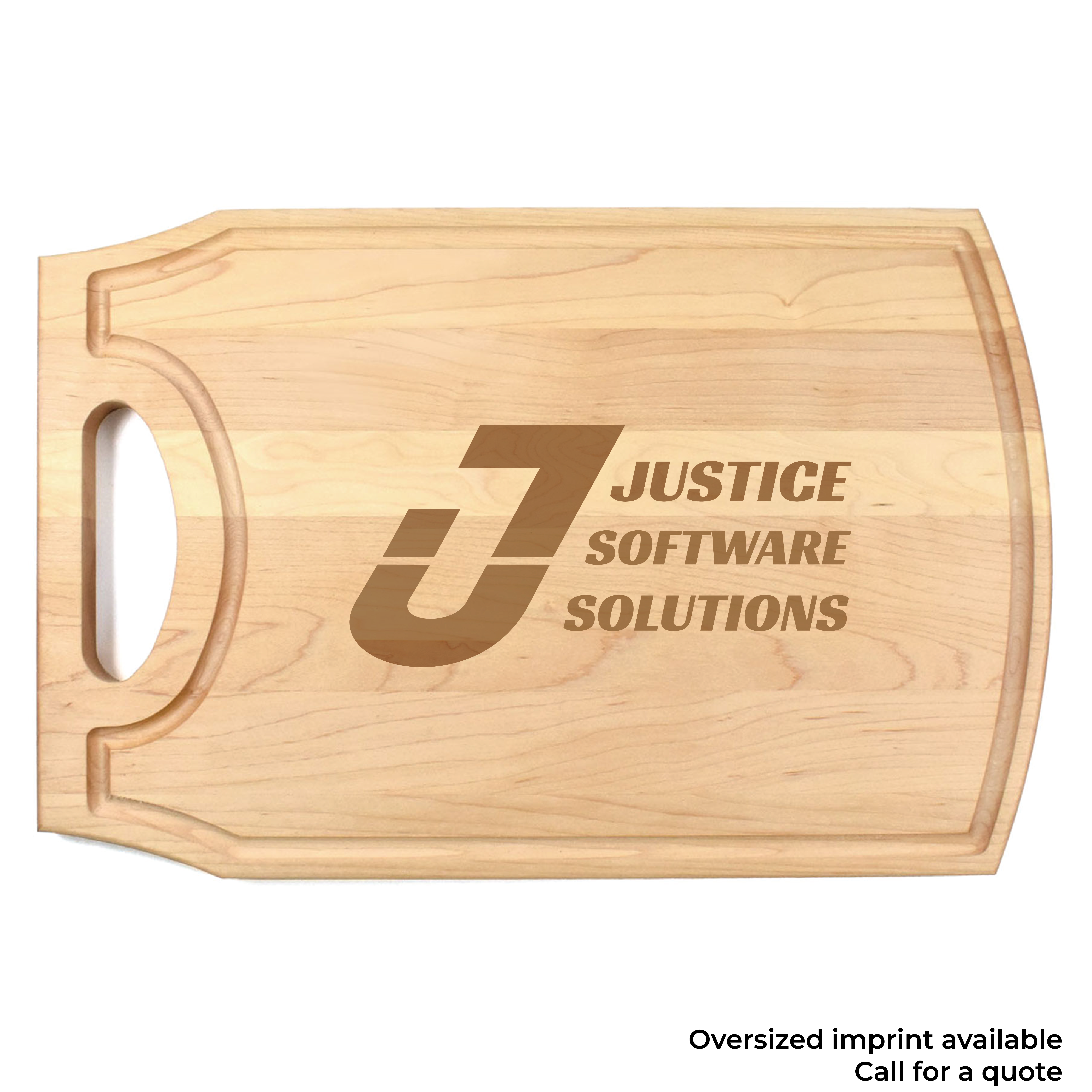 10 1/2" x 16" x 3/4" Maple Cutting Board with Handle & Juice Groove 3