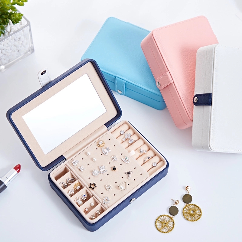 Portable Travel Jewelry Organizer Box with Mirror / Hook 10