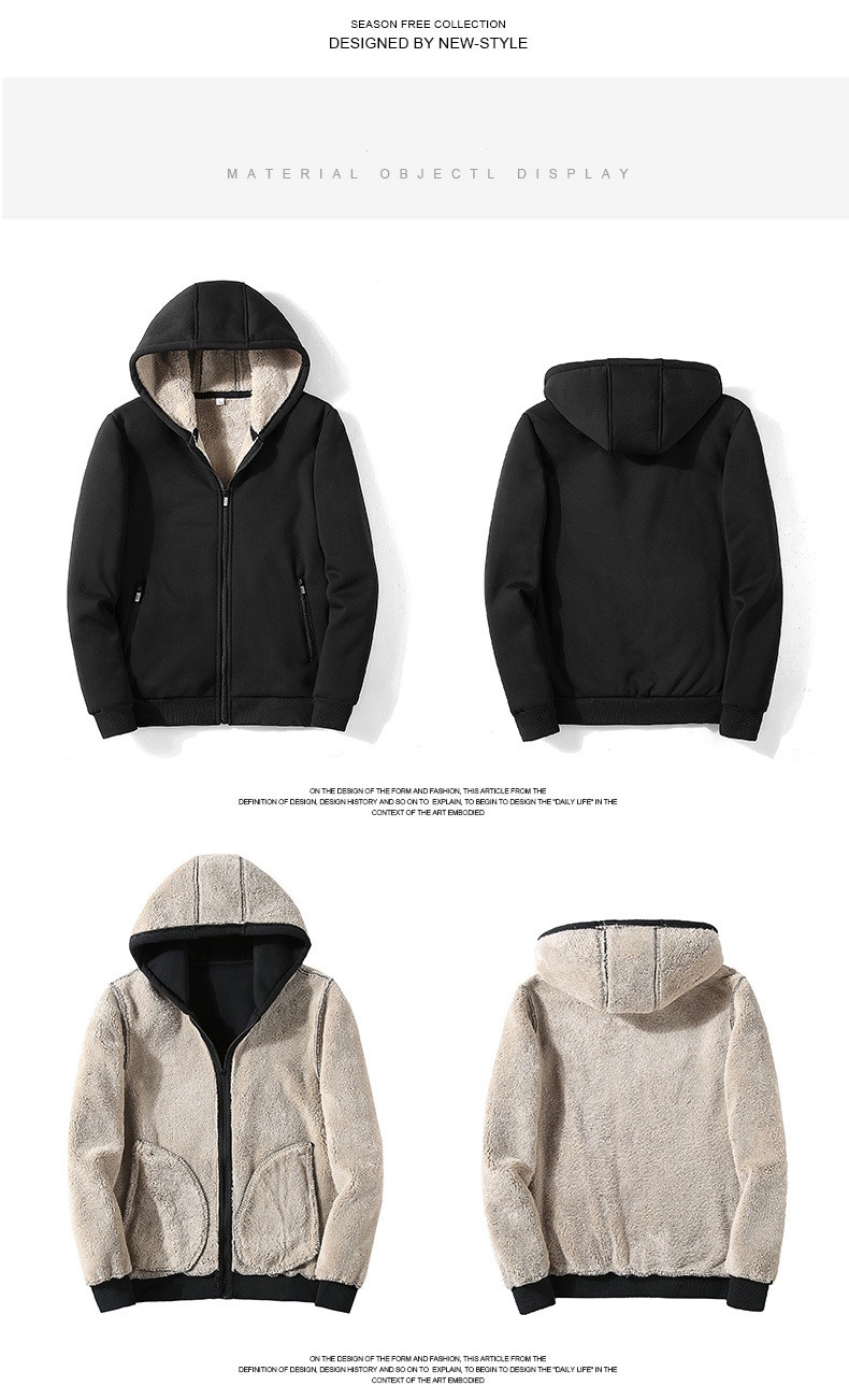 Winter Fleece Jacket Coat Sherpa Lined Full Zip Up Hoodie 2