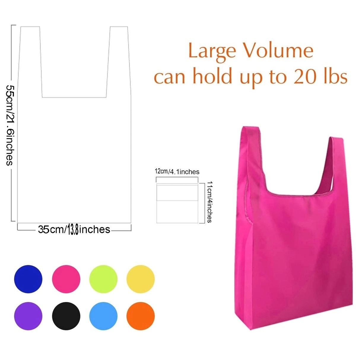 Foldable Shopping Tote Bag With Small Pocket 2