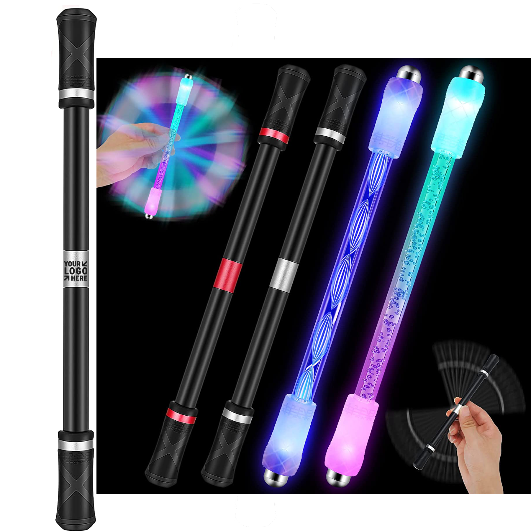 Led Light Rotating Pen 1