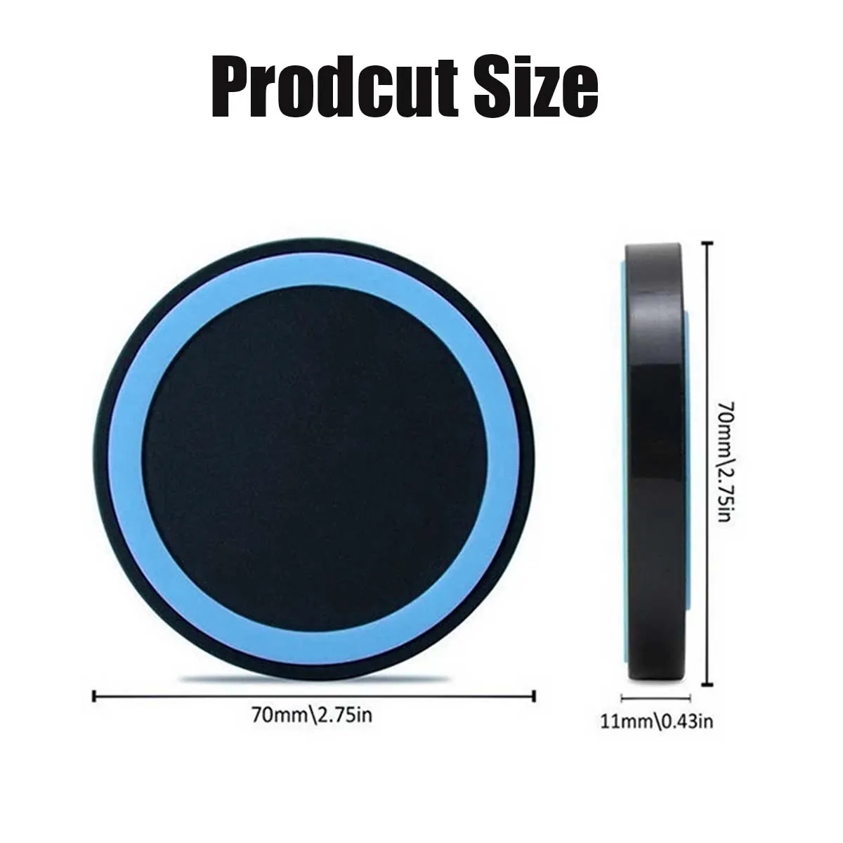 10W Round Protable Wireless Charger Fast Charging Dock Pad 5
