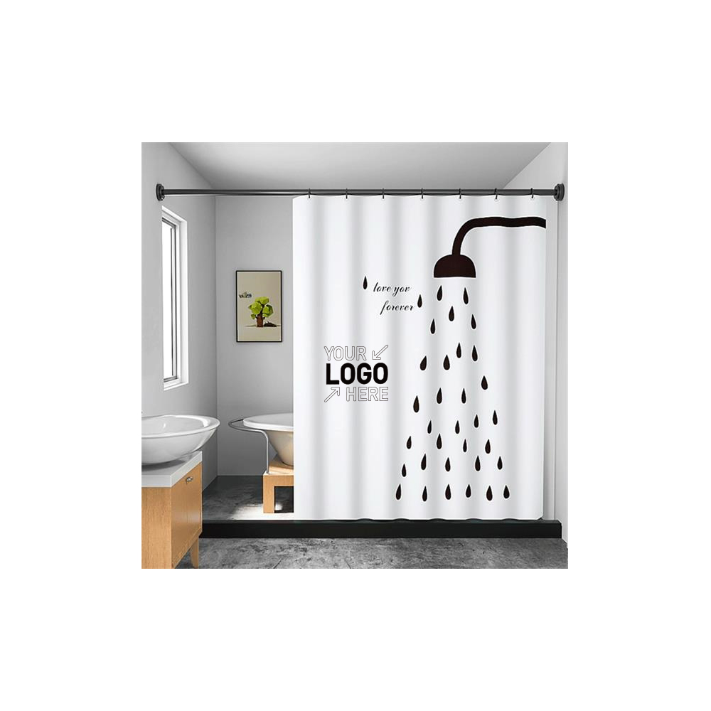 Polyester Fabric Shower Curtain with Bathroom 31.5" W x 70.9 2