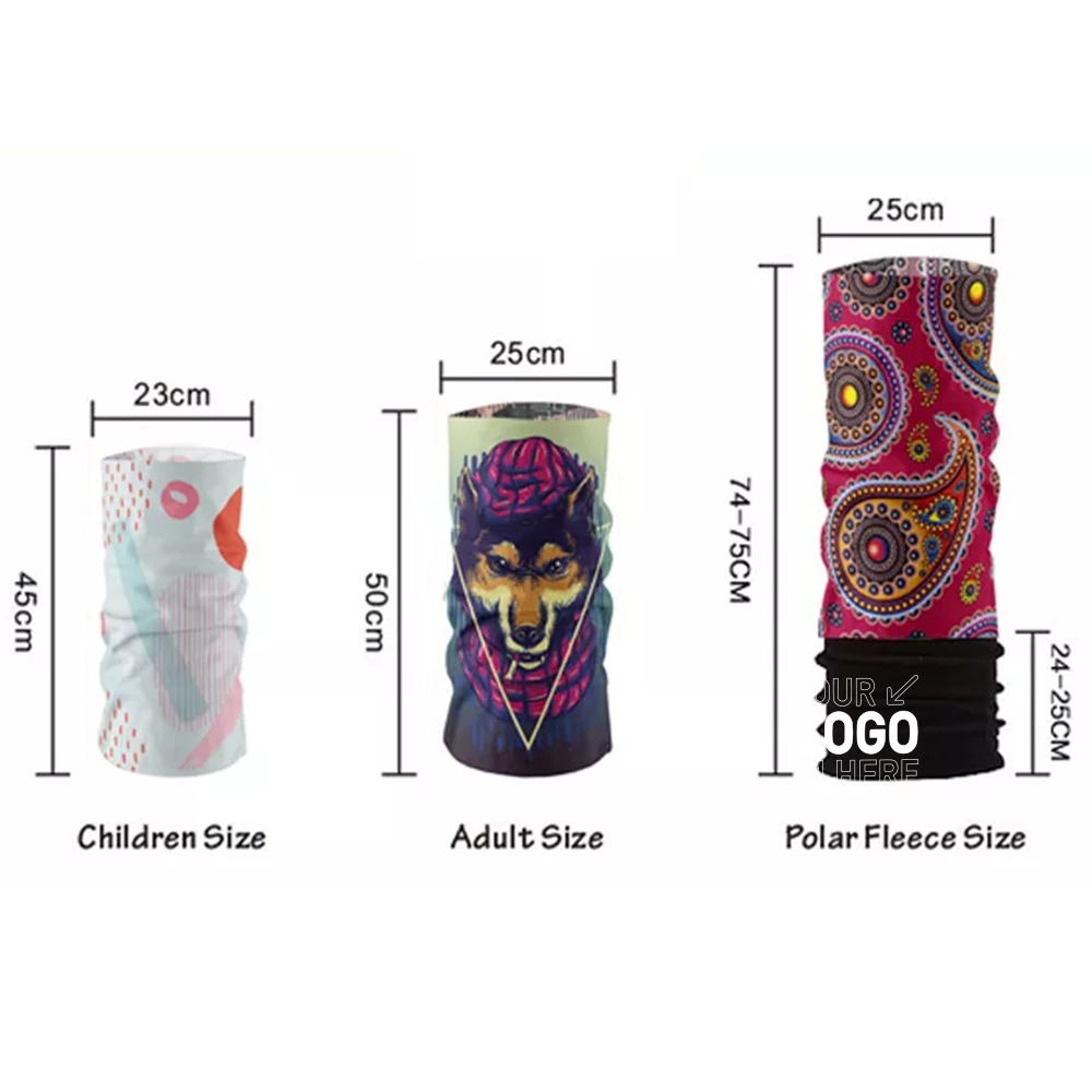 2-Layer Reusable Face Bandana mask Full Color neck gaiter 5