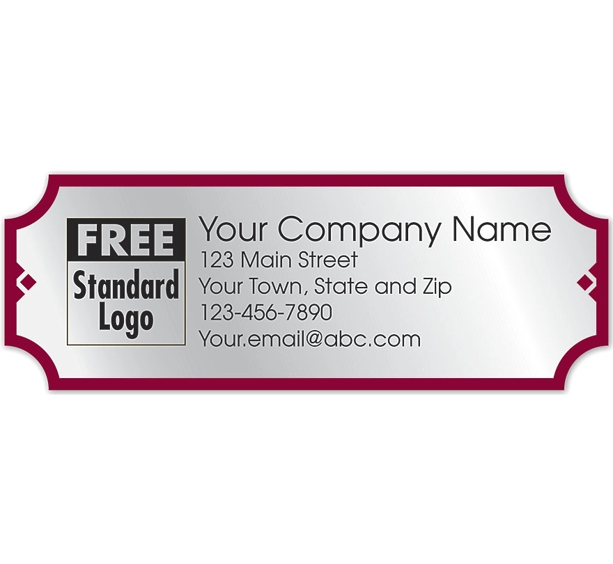 Rectangular Label on Silver Foil with Red Trim 2