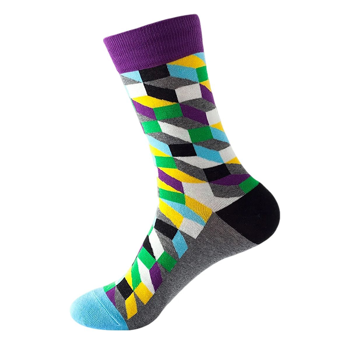 Cotton Crew Socks with Jacquard Pattern 46