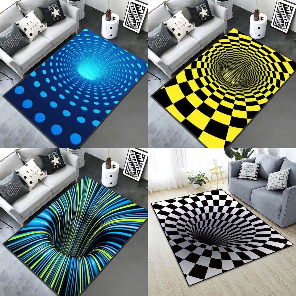Optical Illusion Carpet 3D Vortex Throw Rug 4