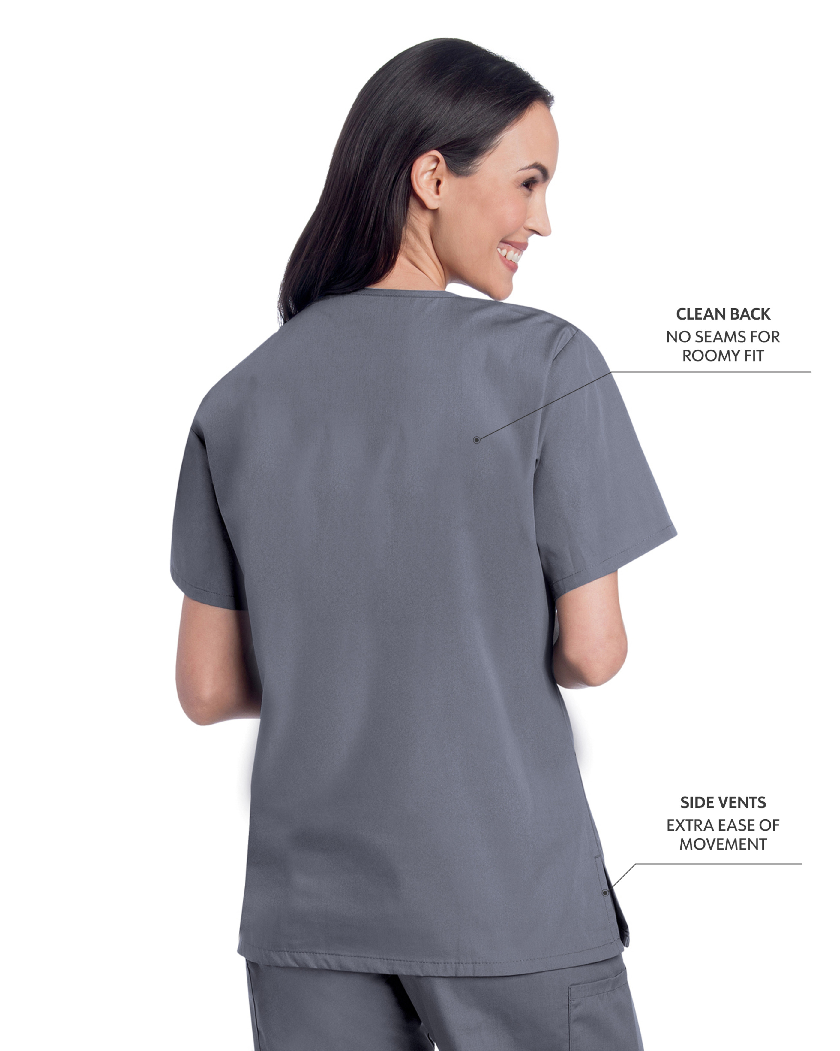 Landau - ScrubZone - Women's Three-Pocket Clean Back V-Neck Top 25