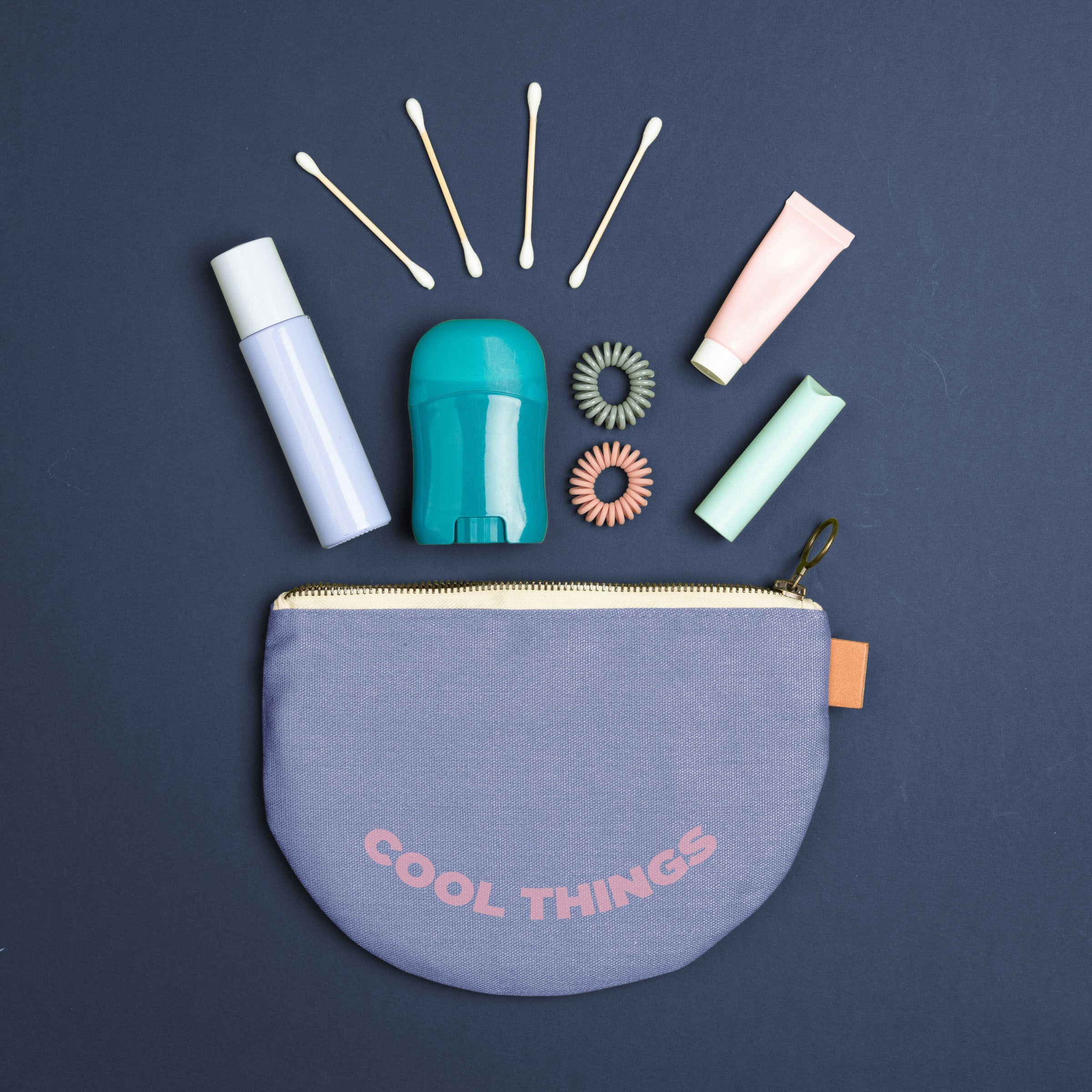 SLICE POUCH - COLORED CANVAS WITH LEATHER TAB