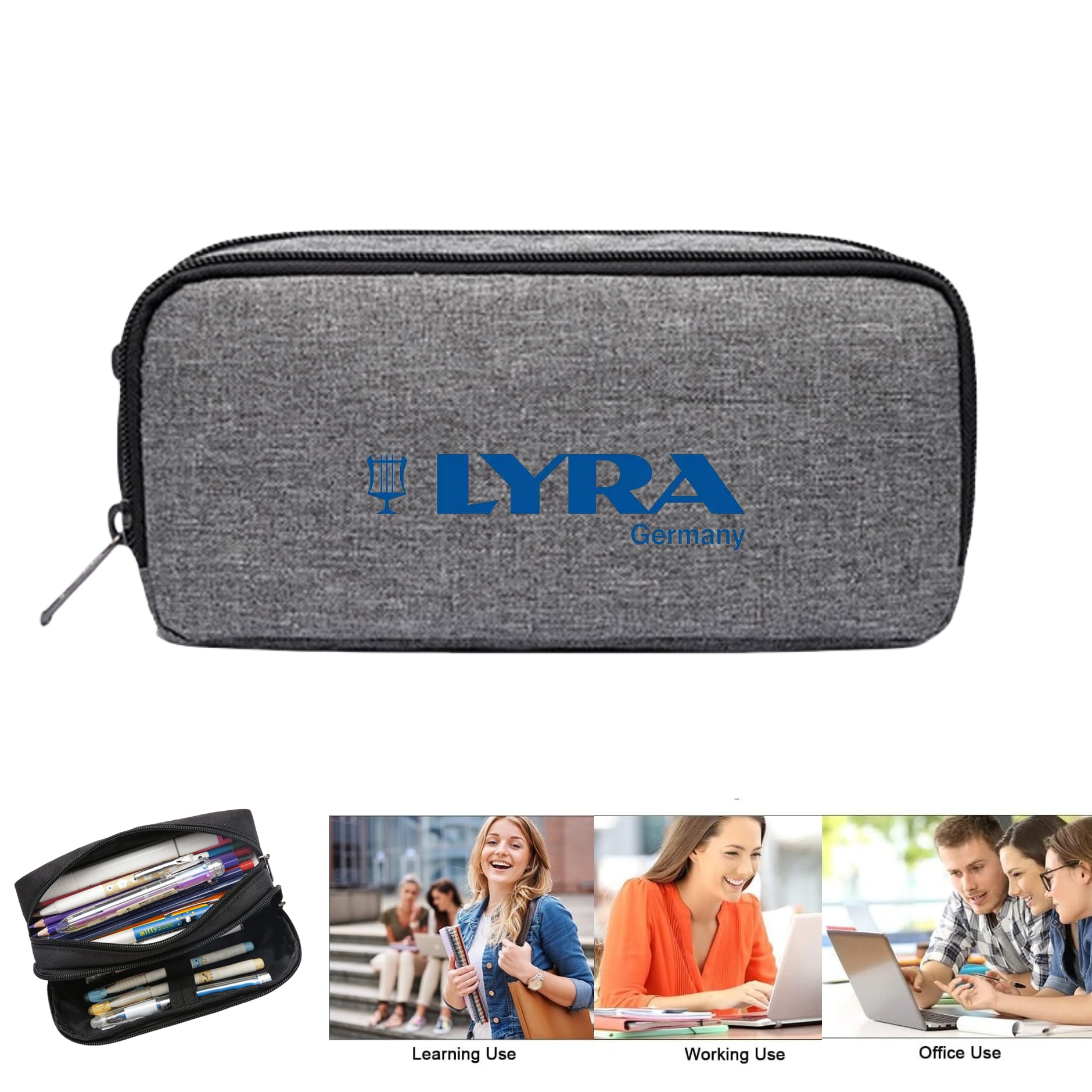 Large Capacity Double Layer Pencil Pouch Case 2