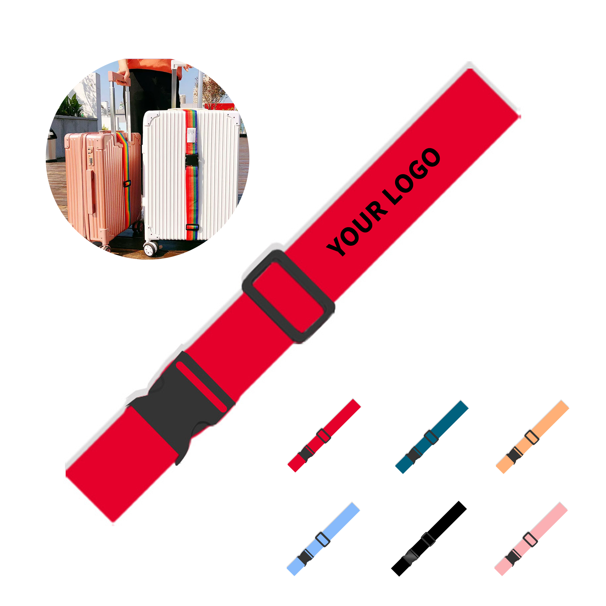 Polyester Luggage Security Strap With Quick Release Buckle 78.2" Length X 2" Width 2