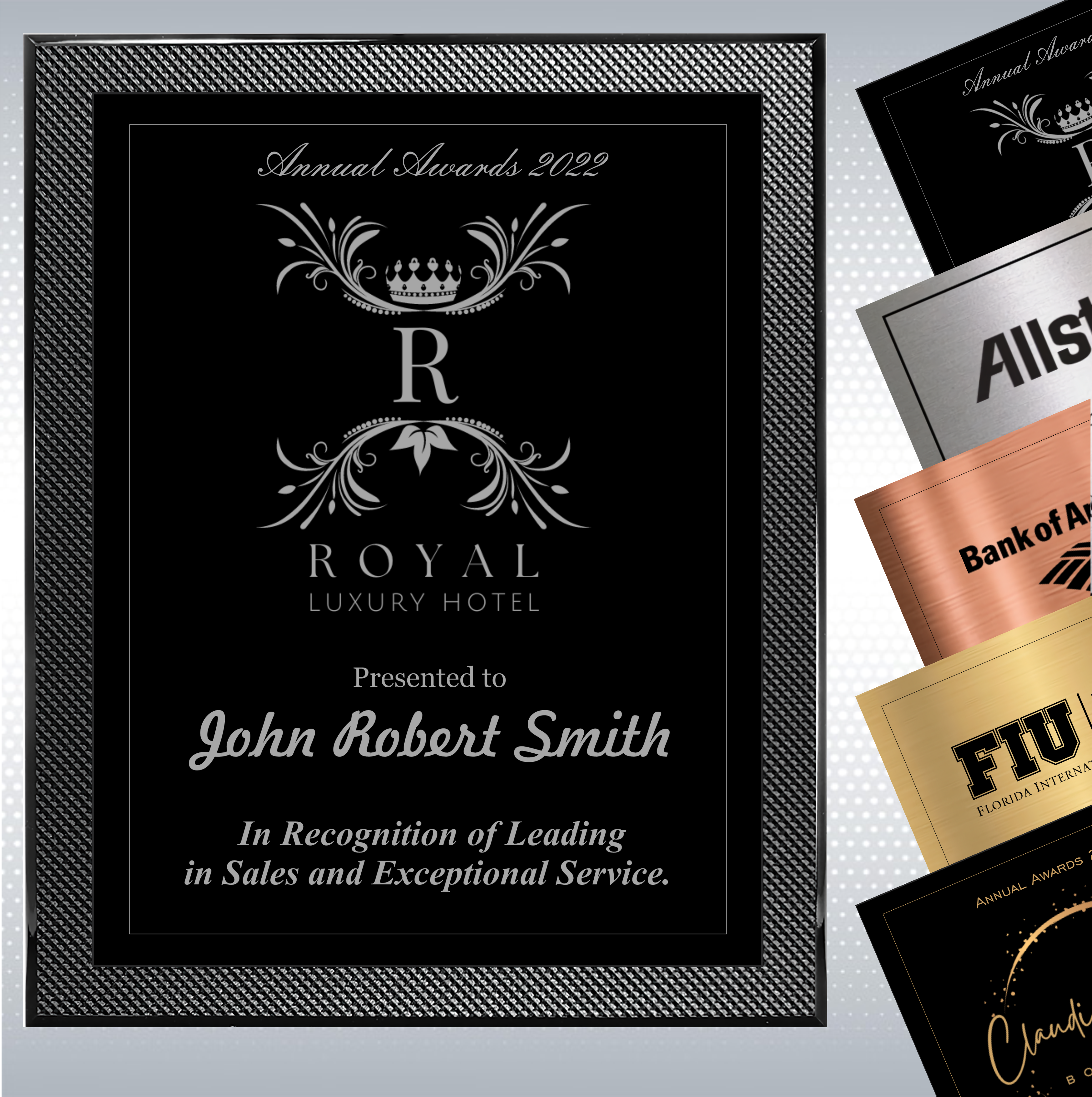 Piano Carbon Fiber Finish Plaque w/Choice of Single Plate 11