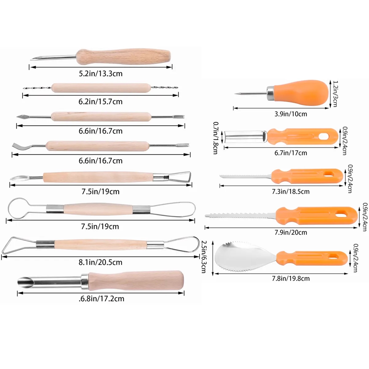 13 Pcs Halloween Pumpkin Carving Tools kits with Handbag 3