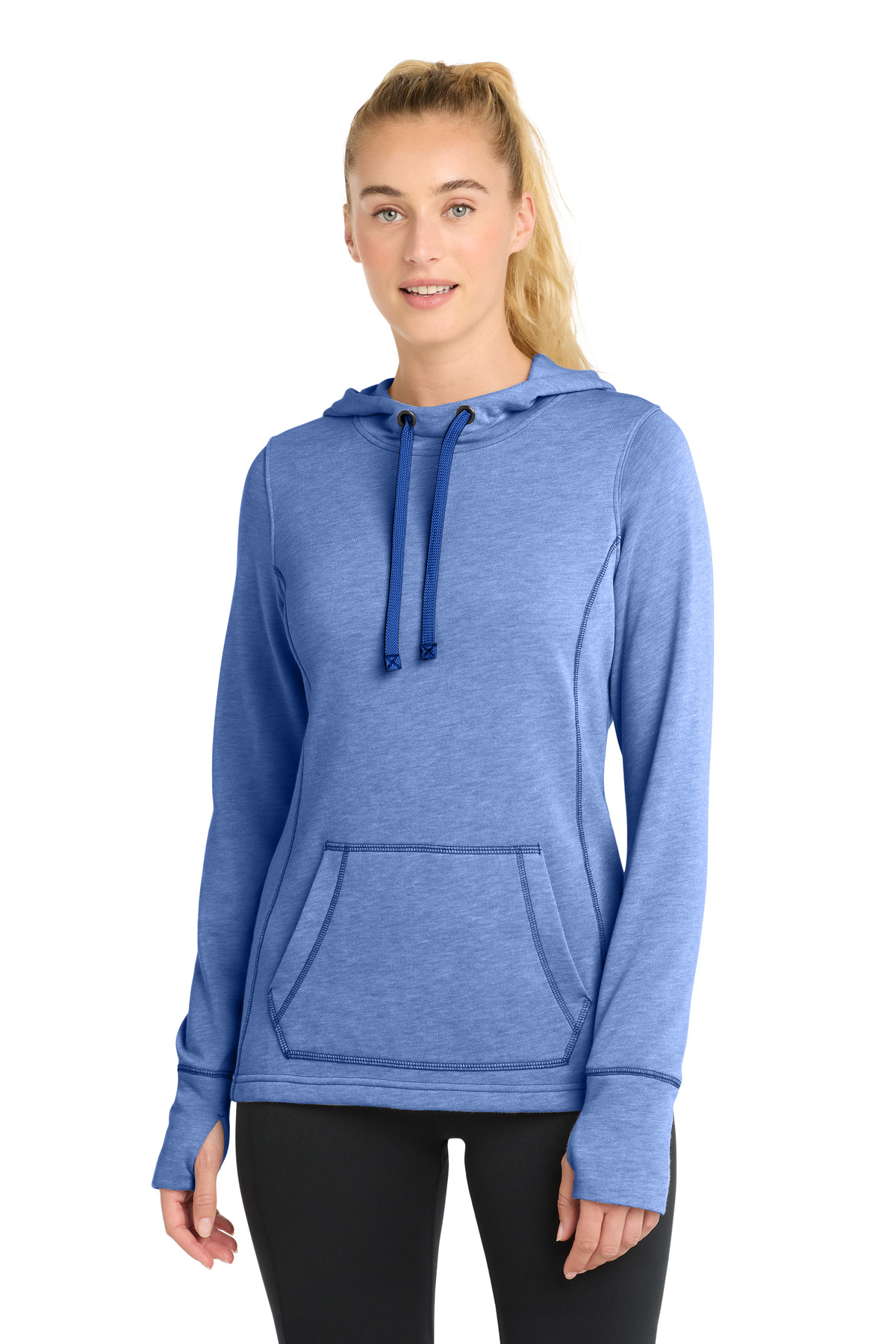Sport-Tek Women's PosiCharge Tri-Blend Wicking Fleece Hooded Pullover. LST296, custom hoodie or sweatshirt with logo imprint 32