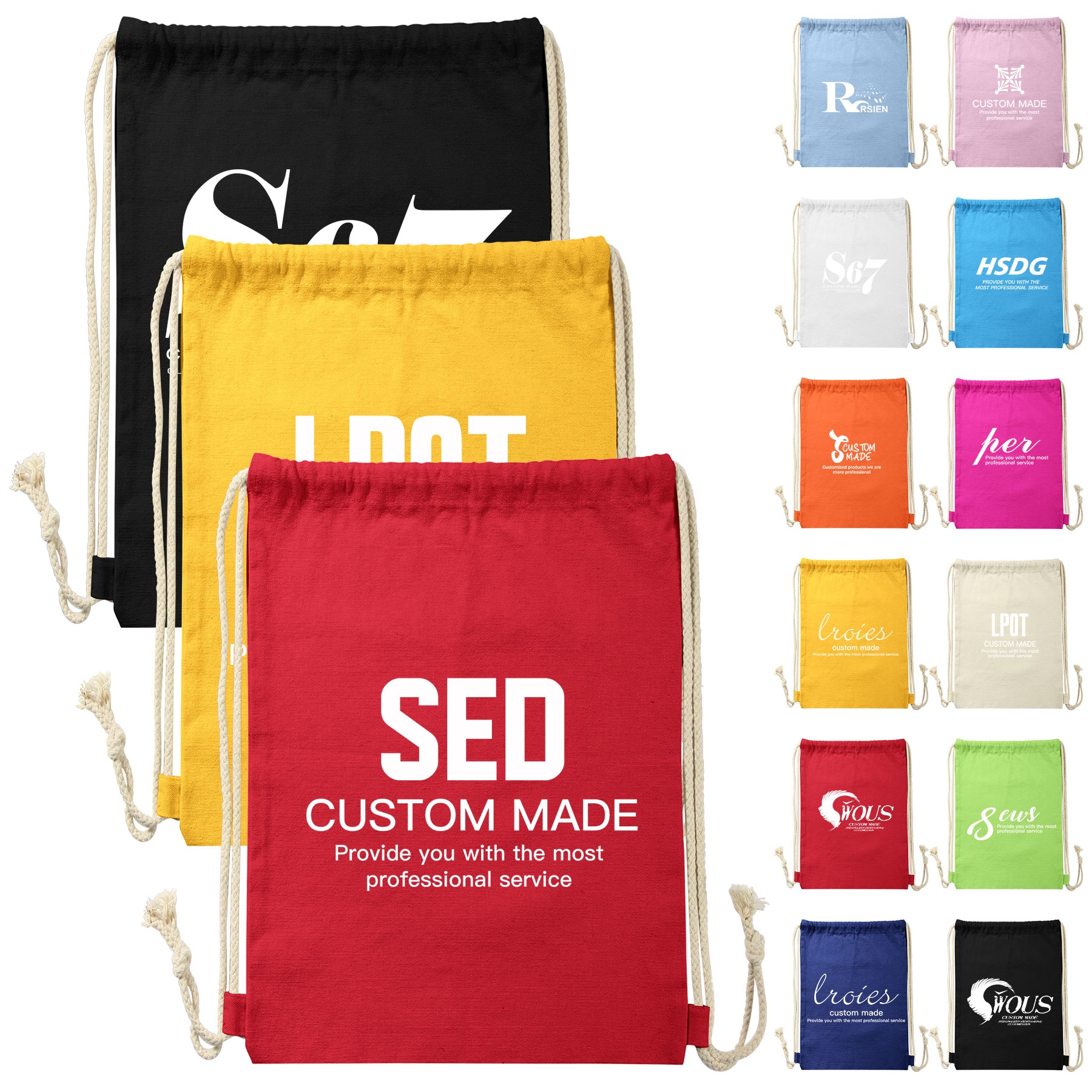 Canvas Drawstring Backpacks 10