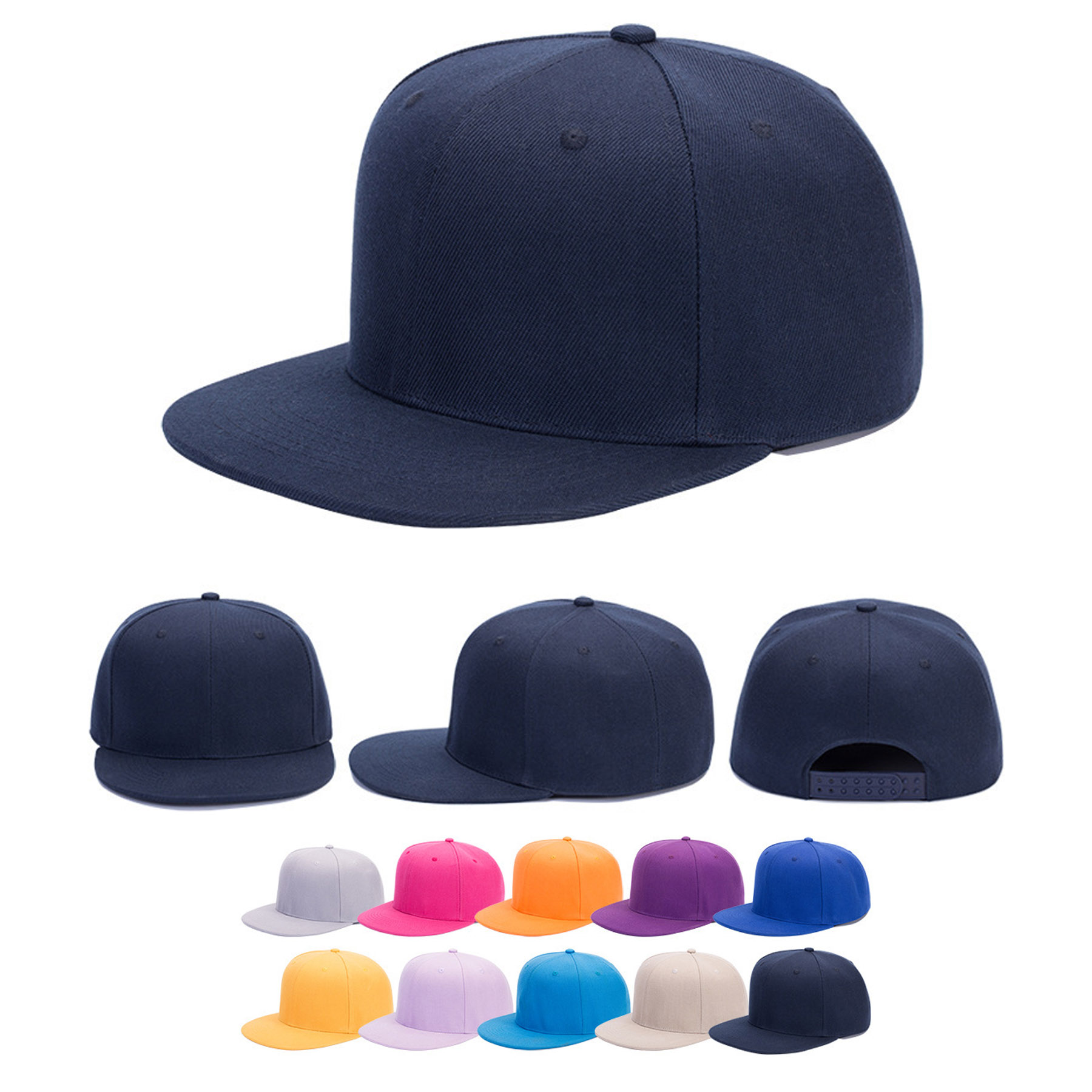 Customized Flat Brim Hip Hop Cap Baseball Cap 2