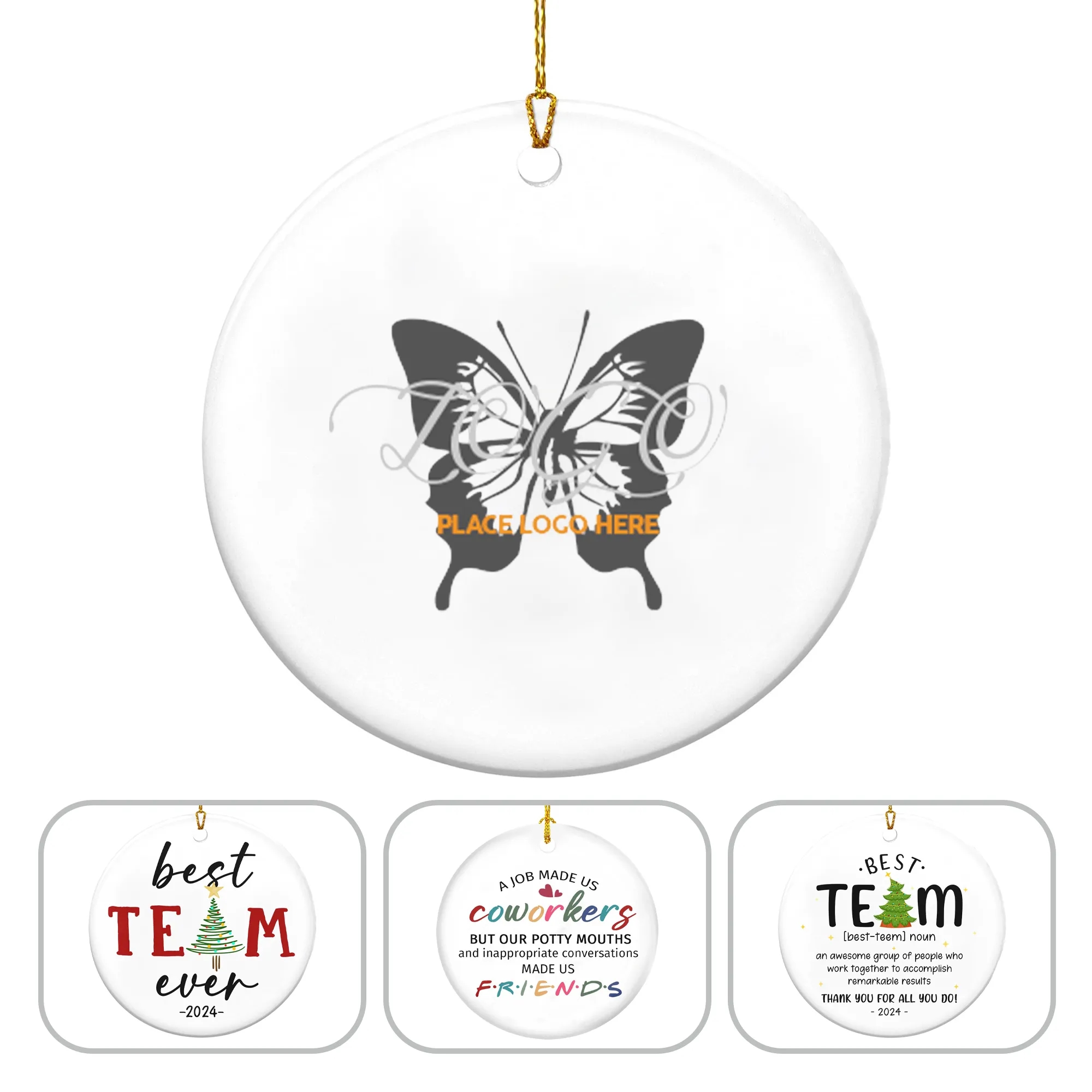 Custom Clear Flat Acrylic Christmas Ornament 2