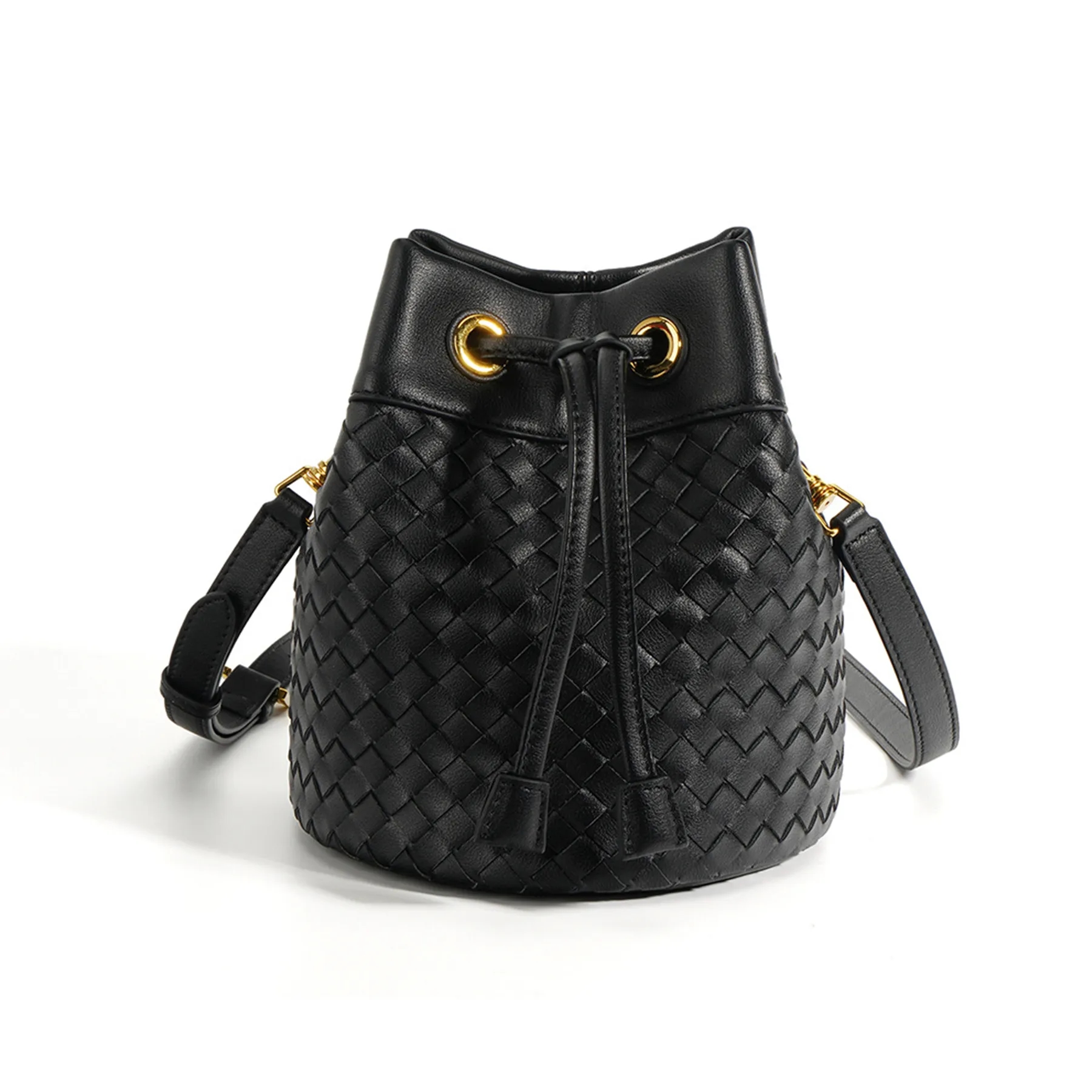 Genuine Leather Innovative Drawstring Cross-Body Bag 6