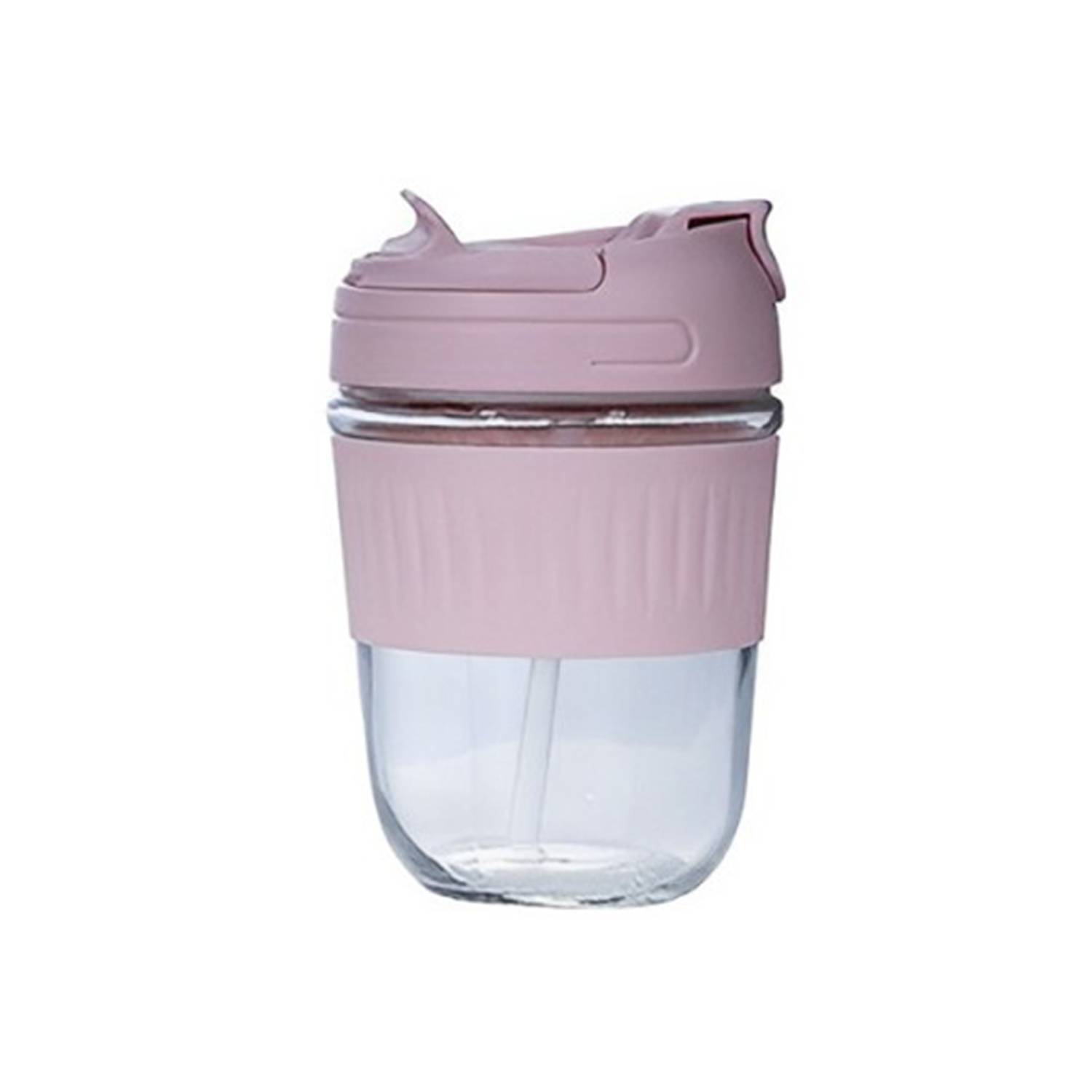 12 Oz Large Capacity Glass Water Bottle With Straw 4